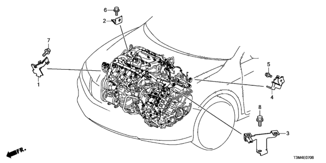 2017 Honda Accord Engine Wire Harness Stay (V6) Diagram
