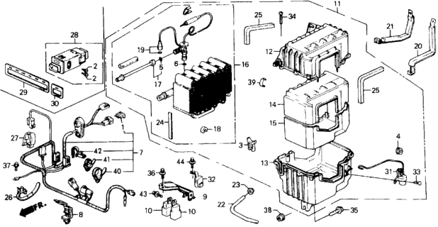 1988 Honda Civic Wire Harness, Air Conditioner Diagram for 38710-SH3-A00