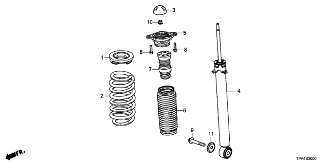 2021 Honda CR-V Hybrid Spring, Rear Diagram for 52441-TPG-A71