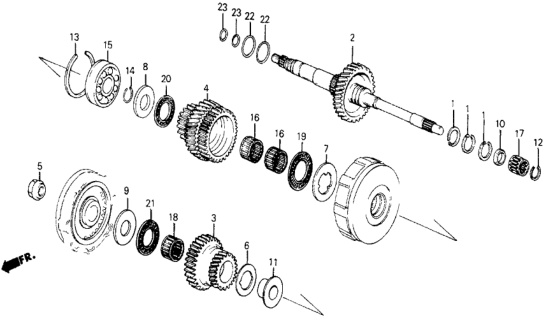 1984 Honda Civic Mainshaft Diagram for 23210-PF0-000