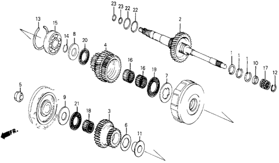 1984 Honda Civic Gear, Mainshaft Second Diagram for 23431-PA9-010