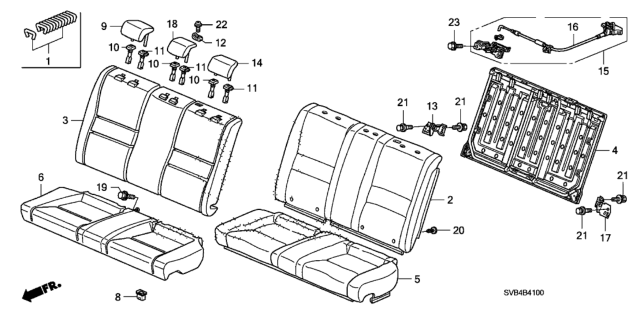 2011 Honda Civic Headrest Assy., L. RR. *NH598L* (ATLAS GRAY) Diagram for 82540-SVA-A02ZA