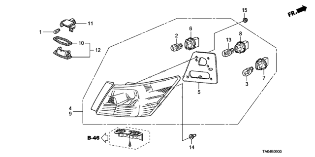 2008 Honda Accord Taillight - License Light Diagram