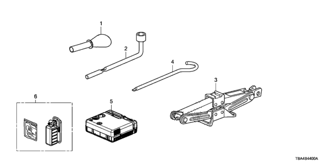 2017 Honda Civic Tools - Jack Diagram