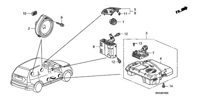 2007 Honda CR-V Speaker Diagram