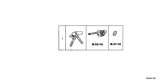 2015 Honda CR-V Set Key Cylinder Diagram for 06350-T0A-A61