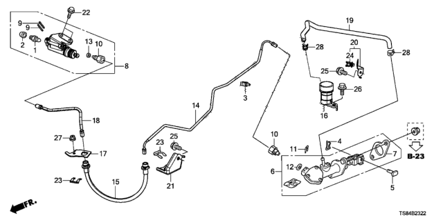 2013 Honda Civic Clutch Master Cylinder (2.4L) Diagram