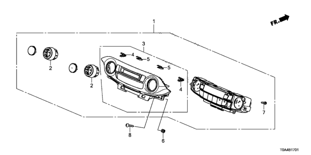2012 Honda CR-V Control Assy., Auto Air Conditioner *NH831L* (SHINY DARK METALLIC) Diagram for 79600-T0A-A41ZA