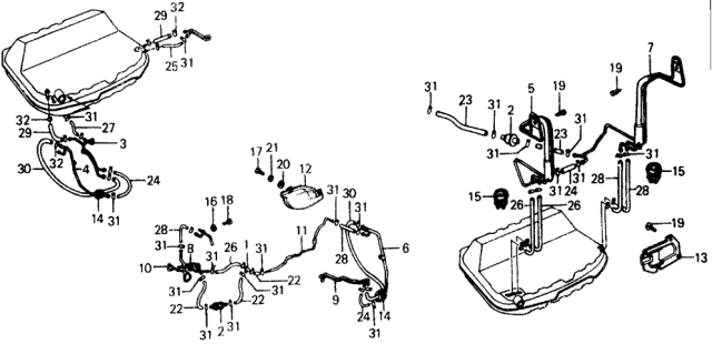 1977 Honda Civic 2 Door ** (1500) KA 4MT Ventilation Pipe Diagram