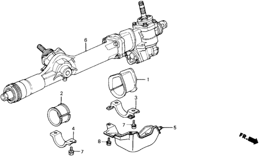 1988 Honda Prelude Rack, Front Steering Diagram for 53805-SF1-G62