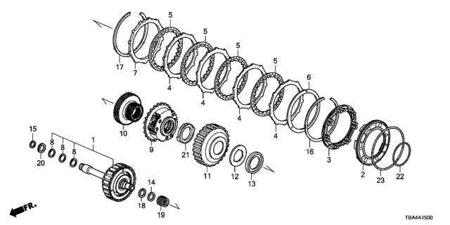 2017 Honda Civic 4 Door LX (AEP ENGINE/HDM CVT) KL CVT AT Forward Clutch Diagram