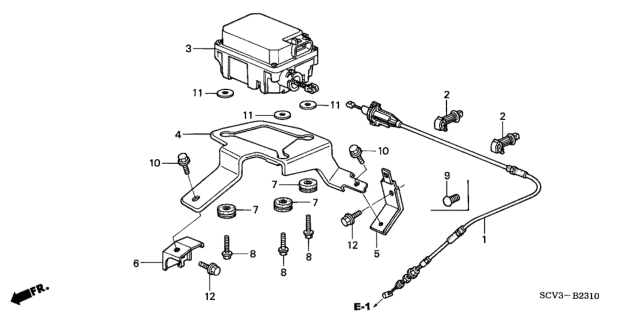 2003 Honda Element Stay, Actuator Diagram for 36613-PZD-A00