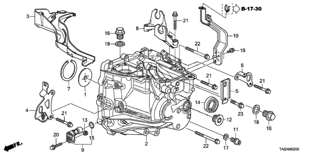2012 Honda Accord MT Transmission Case (L4) Diagram