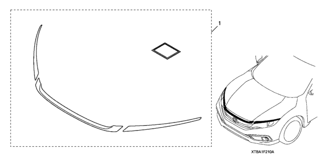 2021 Honda Civic Front Grill Garnish Diagram