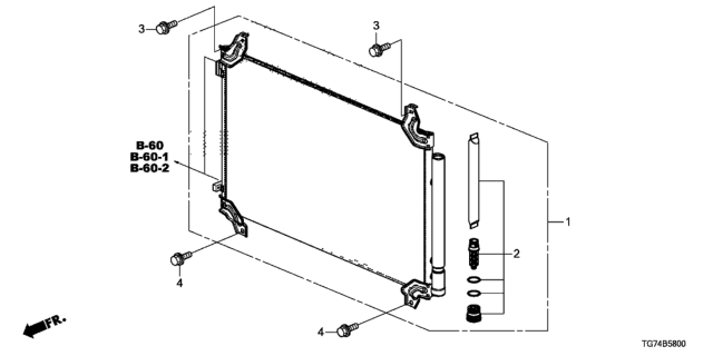 2021 Honda Pilot A/C Condenser Diagram