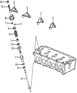 1984 Honda Accord Holder, Valve Diagram for 14771-PD2-010