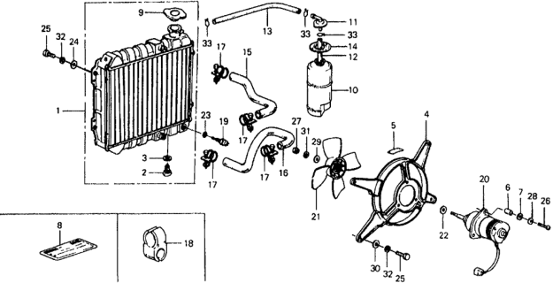 1978 Honda Civic 5 Door ** KH HMT Radiator Diagram