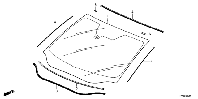 2017 Honda Clarity Electric Front Windshield Diagram