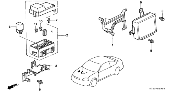 1997 Honda Civic Box Assembly, Abs Fuse Diagram for 38230-S01-003
