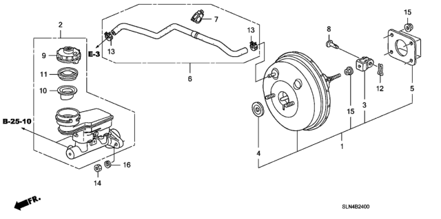 2008 Honda Fit Tube Assy., Master Power Diagram for 46402-SLN-A01