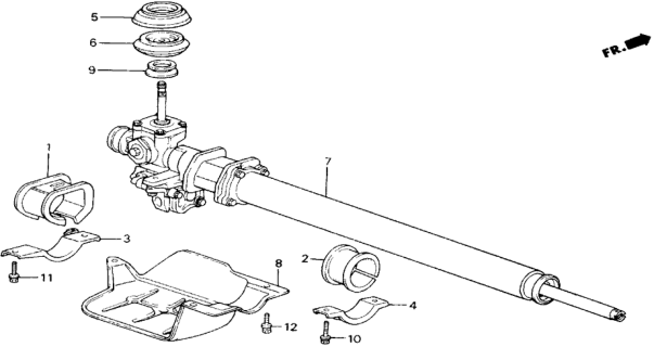 1989 Honda Accord Splash Guard, L. Diagram for 53692-SE0-A52