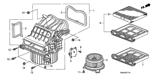 2009 Honda Civic Blower Sub-Assy. Diagram for 79305-SNA-A12