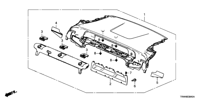 2018 Honda Clarity Plug-In Hybrid Rear Tray Diagram