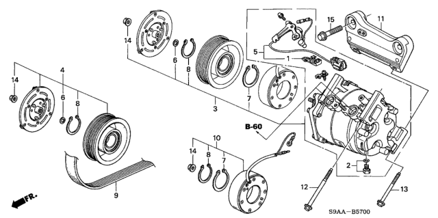 2006 Honda CR-V Compressor Diagram