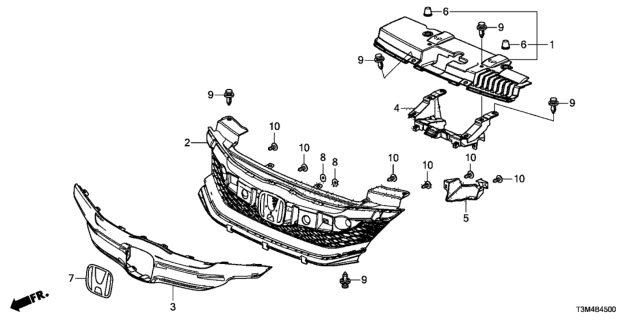 2017 Honda Accord Front Grille Diagram