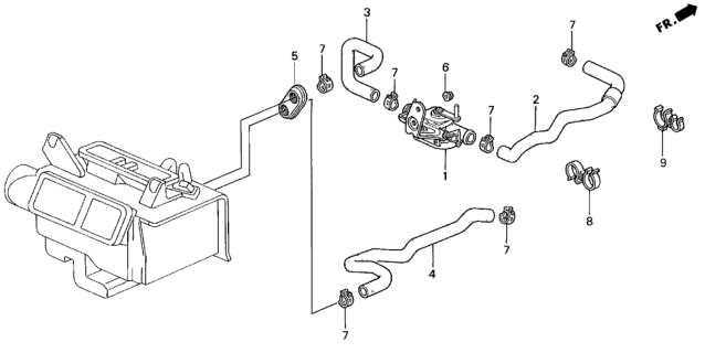 1993 Honda Prelude Water Valve - Duct Diagram