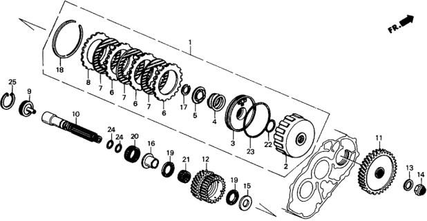 1991 Honda Civic Sub-Shaft Diagram for 23230-PS5-010