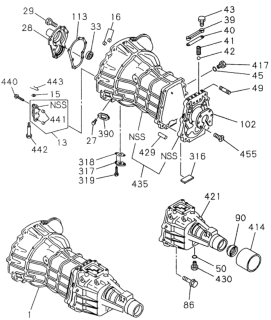 1997 Honda Passport Transmission Assembly, Manual Diagram for 8-97145-563-0