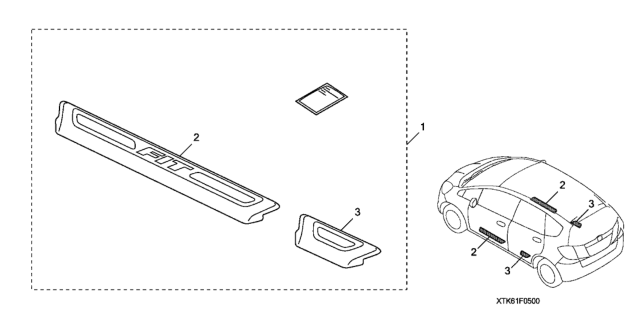 2011 Honda Fit 5 Door FIT (VSA SUZUKA) KA 5AT Door Sill Trim Diagram