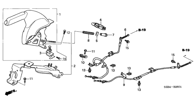 2004 Honda Civic Wire B, Passenger Side Parking Brake Diagram for 47510-S5B-N01