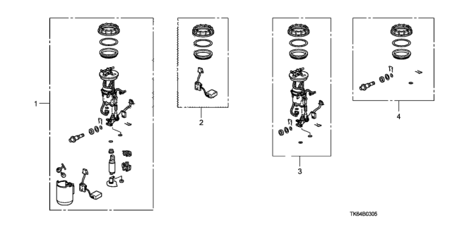 2012 Honda Fit Fuel Tank Set Short Parts Diagram