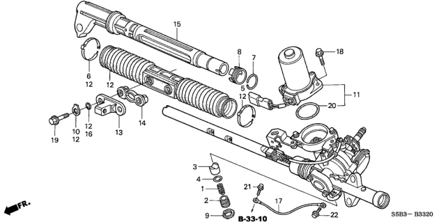2003 Honda Civic 4 Door MX (HYBRID) KL 5MT P.S. Gear Box Components (EPS) Diagram
