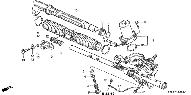 2003 Honda Civic Spring, Rack Guide Pressure Diagram for 53413-S3Y-003