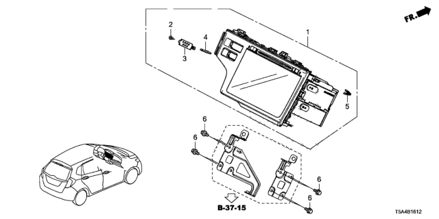 2015 Honda Fit Da Diagram for 39100-T5R-A11RM