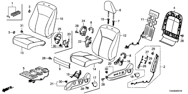 2013 Honda Accord Set Side Module A Diagram for 78055-T2A-A71