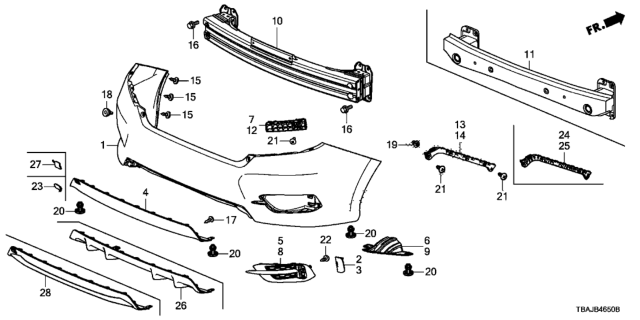 2019 Honda Civic Rear Bumper Diagram