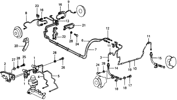 1979 Honda Civic 5 Door ** KL HMT Brake Hose - Brake Pipe Diagram