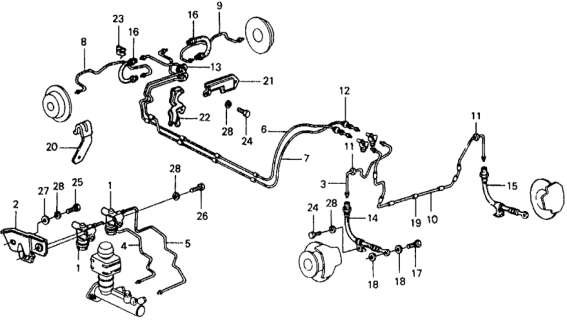 1978 Honda Civic Pipe H, Brake Diagram for 46321-657-641