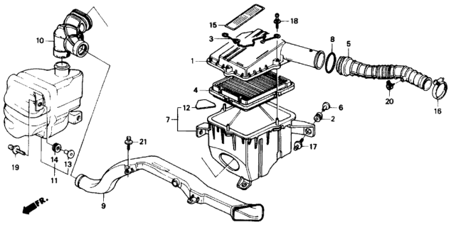 1991 Honda Civic Air Cleaner Diagram