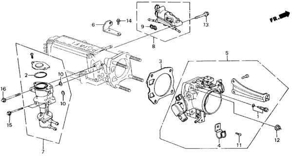 1989 Honda Accord Throttle Body (PGM-FI) Diagram