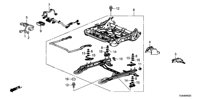 2015 Honda Fit Front Seat Components (Passenger Side) Diagram