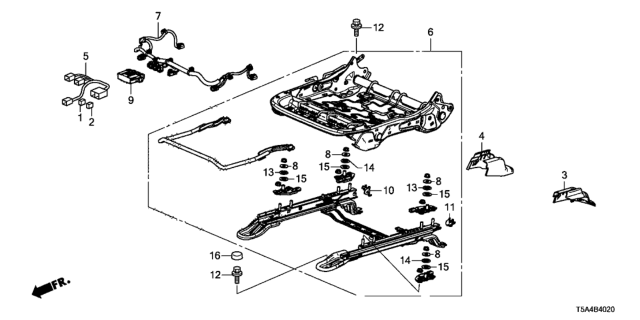 2017 Honda Fit Front Seat Components (Passenger Side) Diagram