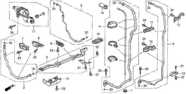 1996 Honda Odyssey Pipe C, Rear Suction Diagram for 80323-SX0-963