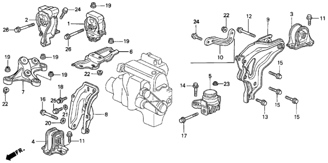 1996 Honda Prelude Engine Mount Diagram