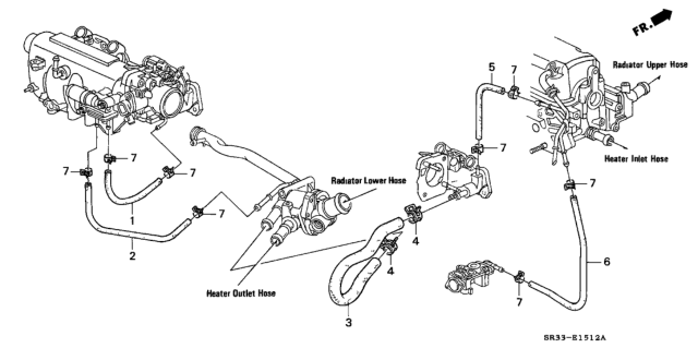 1995 Honda Civic Hose, Electronic Air Control Valve Outlet Diagram for 19507-P07-A50