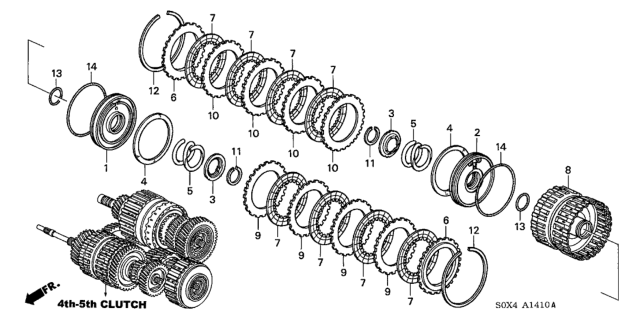 2002 Honda Odyssey 5 Door EXL (LEATHER RES) KA 5AT AT Clutch (4th-5th) Diagram